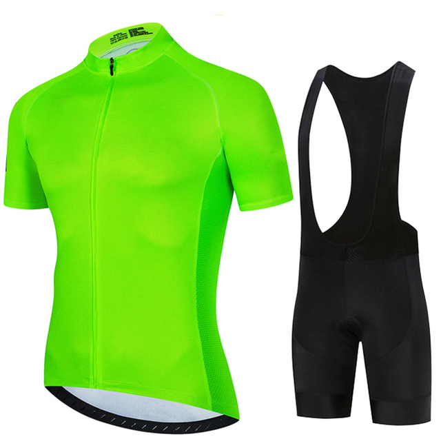 Cycling Bib Shorts - 半袖サイクリングジャージ,蛍光グリーン,マウンテンバイクレース,夏,自転車,単色,2022