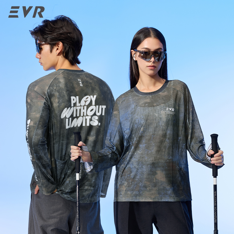 Cycling Gear Jersey - EVR サイクリングジャージ夏カジュアルサイクリングトップス男性と女性のための長袖 Tシャツ速乾性ロード自転車ルーズサイクリングトップ